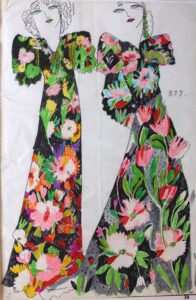 Celia Birtwell sketches, Tulip Reign, 1972 © Celia Birtwell
