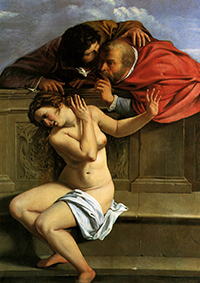 Artemisia Gentileschi Susanna e i vecchioni 1610 Olio su tela, 170x119 cm © Pommersfelden, Kunstsammlungen Graf von Schönborn